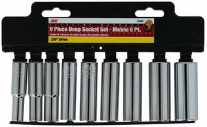SOCKETS SET 9PCS 3/8" DRIVE METRIC ACE SOCKETS SET 9PCS 3/8" DRIVE METRIC ACE